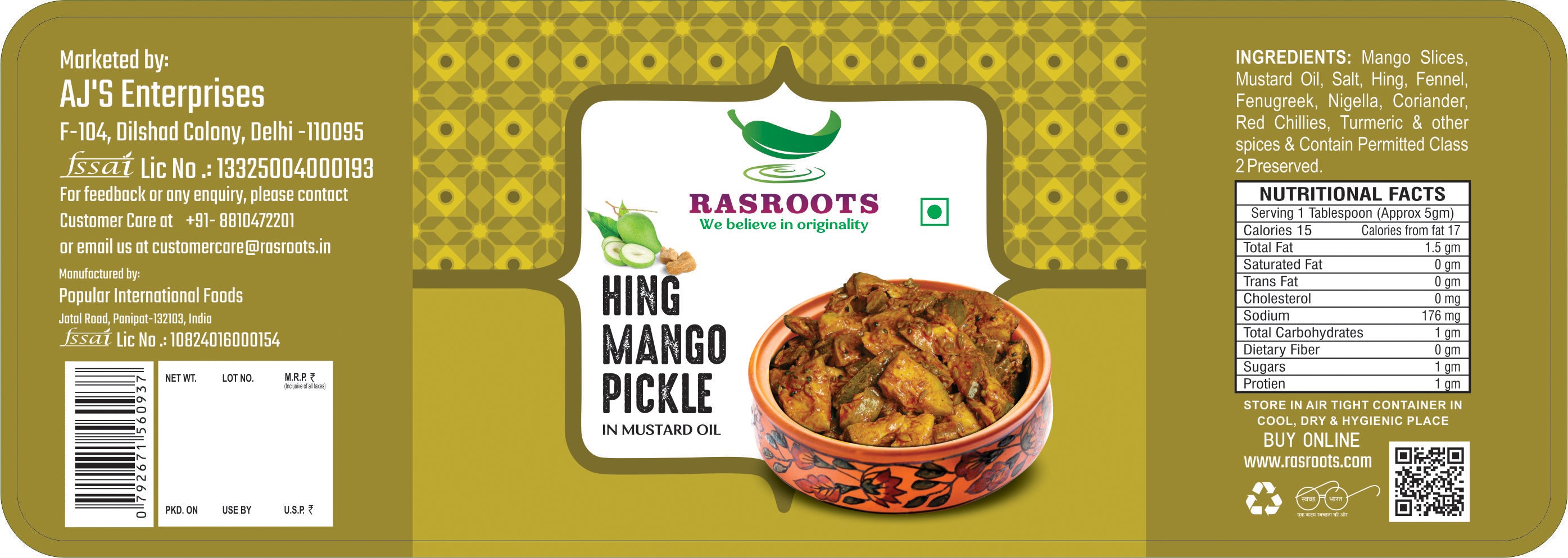 Hing Mango Pickle – Traditional Aam Achar with Asafoetida | In Mustard Oil