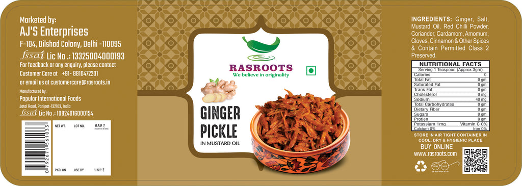 Ginger Pickle – Traditional Adrak Achar | In Mustard Oil