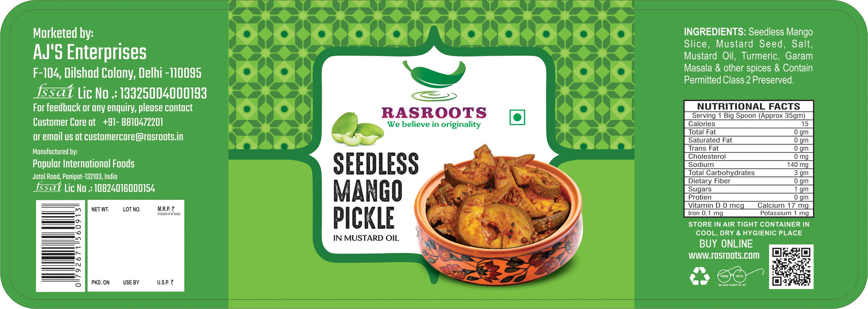 Seedless Mango Pickle – Traditional Aam Achar | In Mustard Oil