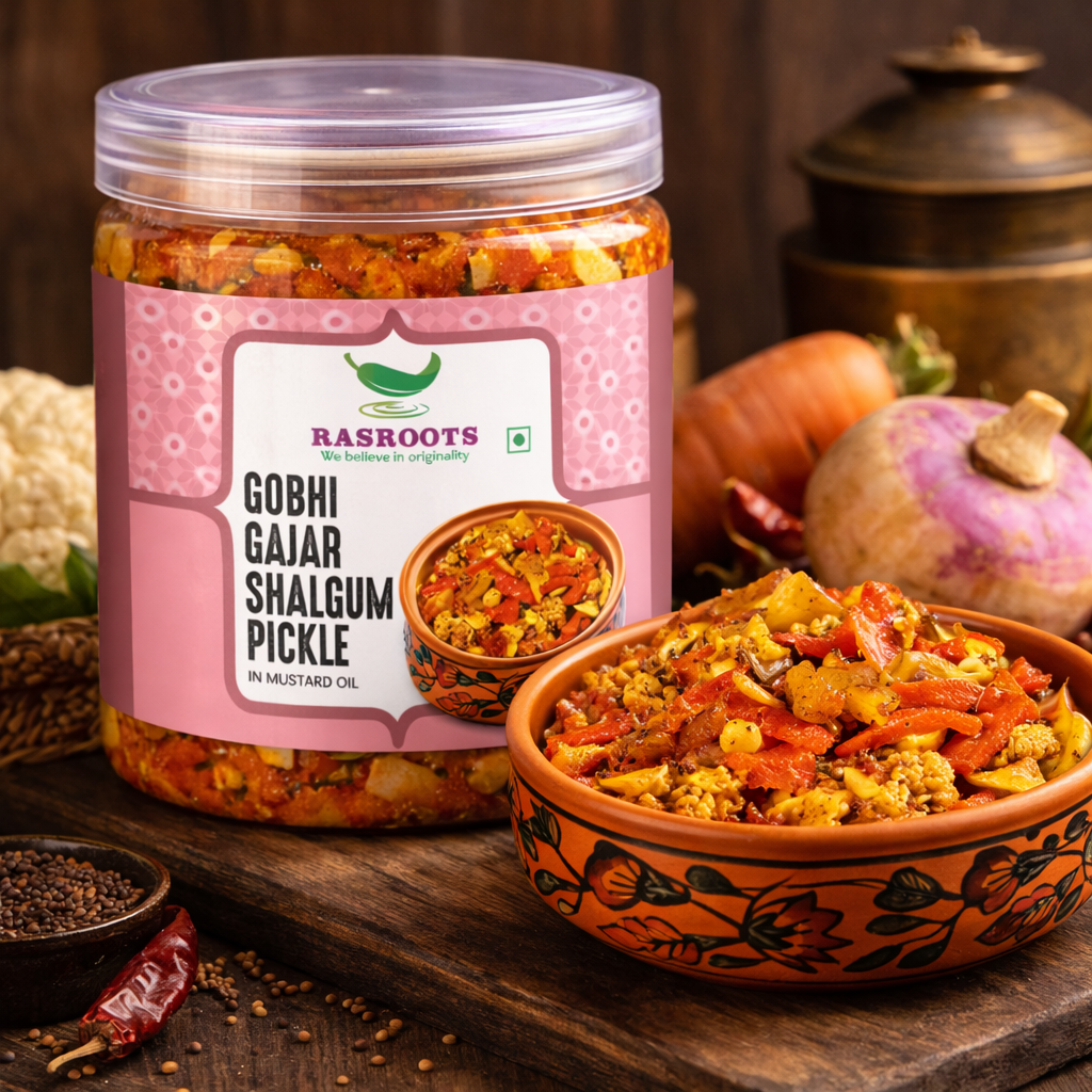 Gobhi Gajar Shalgum Pickle – Traditional Winter Special Mixed Achar | In Mustard Oil